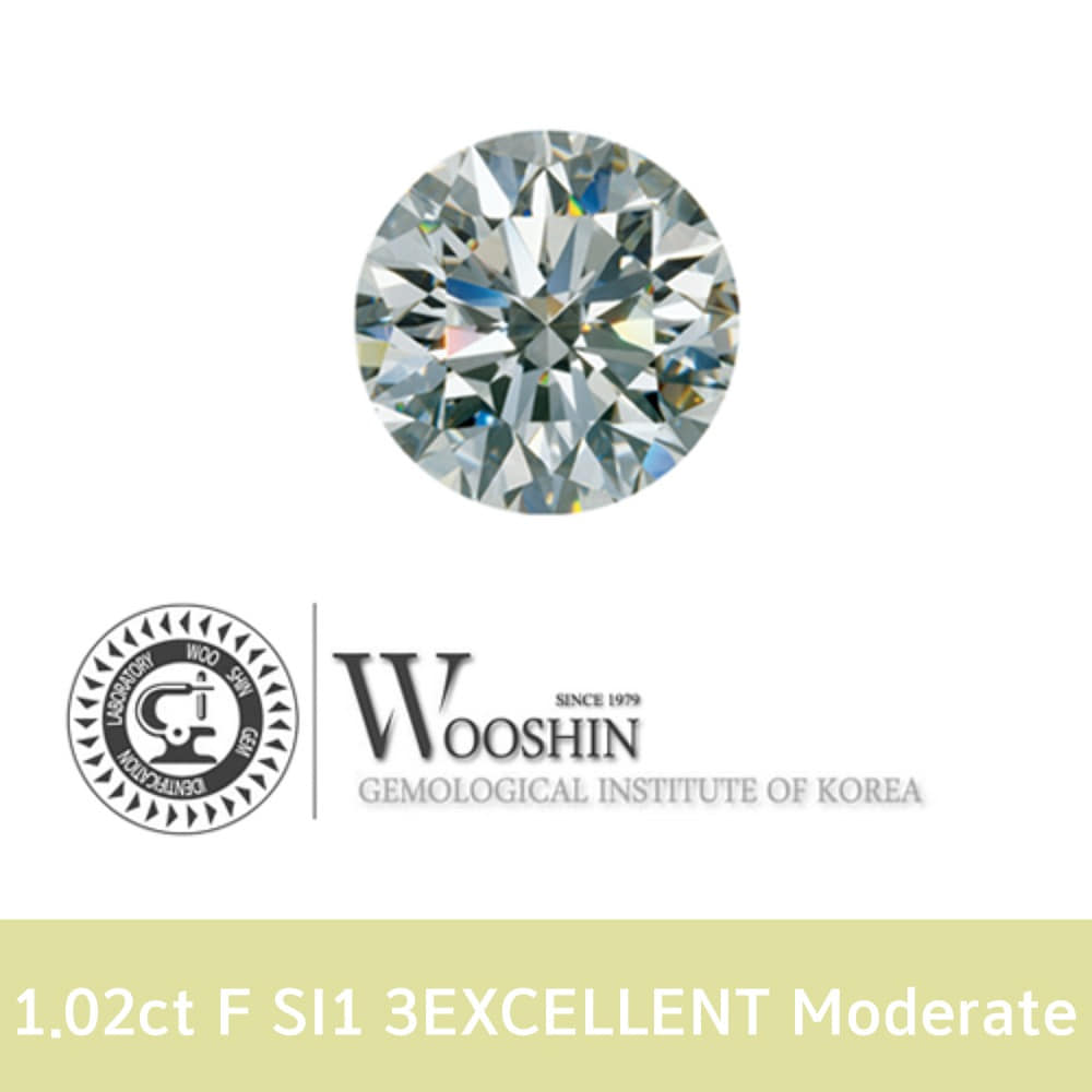 우신 1.02ct F SI1 3EXCELLENT Moderate 1캐럿 천연 다이아몬드 나석