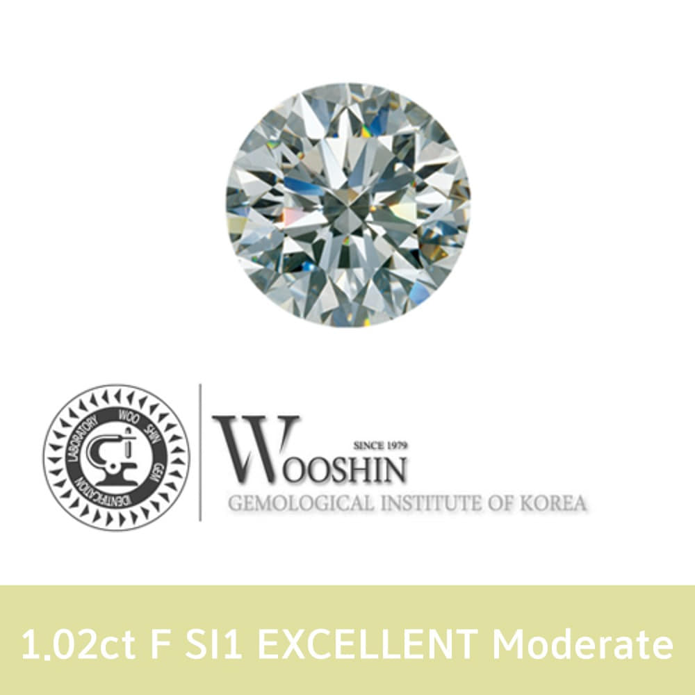 우신 1.02ct F SI1 EXCELLENT Moderate 1캐럿 천연 다이아몬드 나석